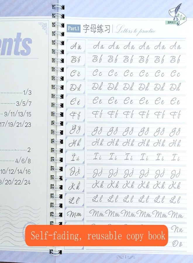 ZEALMAX Fluent Circular English Calligraphy Copybook, English Handwriting Practice Book Groove Training workbook - Image 5