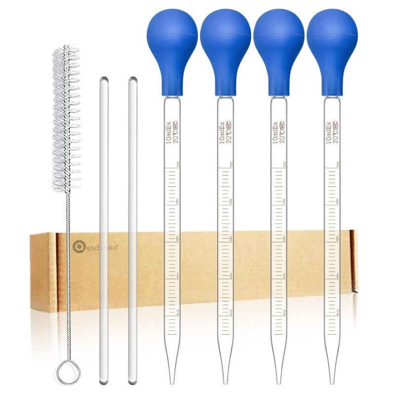 Qesdaoxu Droppers 10ml Pipettes Glass Graduated Dropper Lab Pipette Liquid Pipette (4) - Image 1