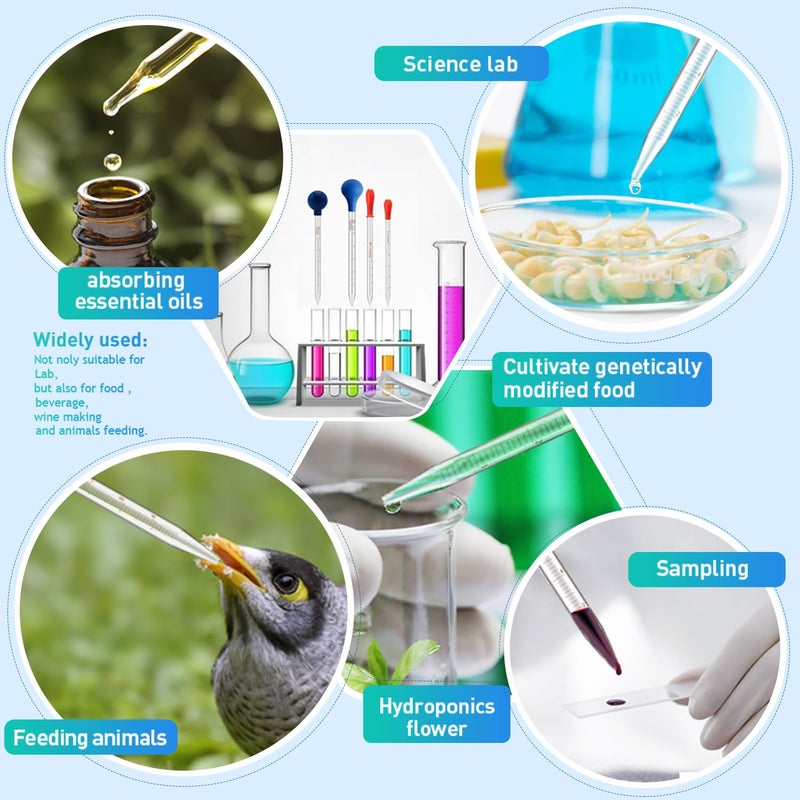 Qesdaoxu Droppers 10ml Pipettes Glass Graduated Dropper Lab Pipette Liquid Pipette (4) - Image 5
