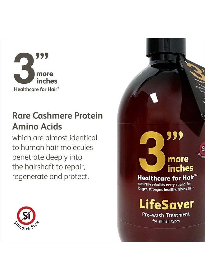 3 More Inches 3'''More Inches Lifesaver Prewash Treatment - Travel Size, 100ml -Hair Repair Pre-Shampoo -Broken Bond Restore Treatment -Sulphate & Silicone Free, No Added Fragrance -Hair Care by Michael Van Clarke  - Image 2