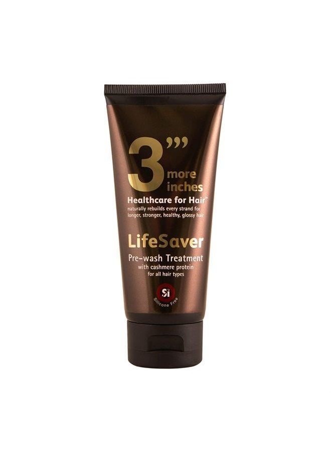 3 More Inches 3'''More Inches Lifesaver Prewash Treatment - Travel Size, 100ml -Hair Repair Pre-Shampoo -Broken Bond Restore Treatment -Sulphate & Silicone Free, No Added Fragrance -Hair Care by Michael Van Clarke  - Image 1
