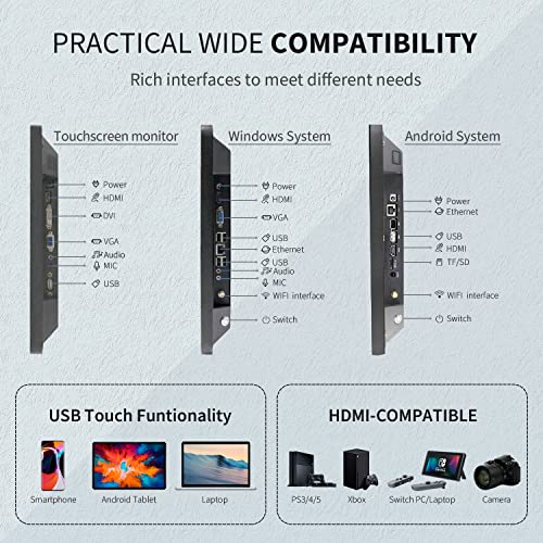 TouchWo 27 inch Touch Screen PC Monitor, Intel i5, 4GB RAM, 128G SSD, 16:9 FHD 1080P, Windows 10, Smart Board for Classroom, Meeting & Home, USB, VGA & HD-MI Monitor - Image 3
