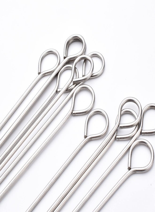 HONSHEN 30 Pack 10 Inch Metal Barbecue Skewers, Stainless Steel BBQ Skewers, Shish Kebab Kabob Skewers (BBQ 10Inch-30p) - Image 2