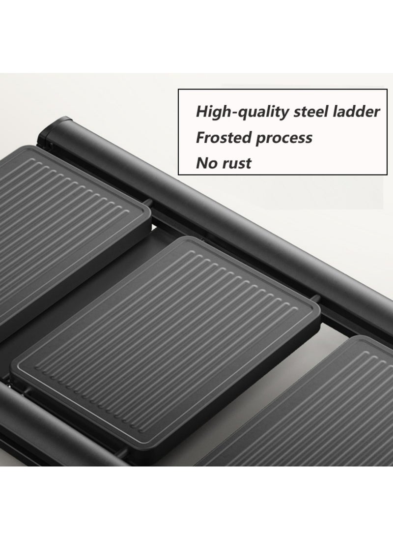 SUNRISE 5 Step Folding Step Stool,Steel Metal Step Stools Non-Slip Pedal,Small Portable Ladder Kitchen Lightweight Home Office Ladders  - Image 2