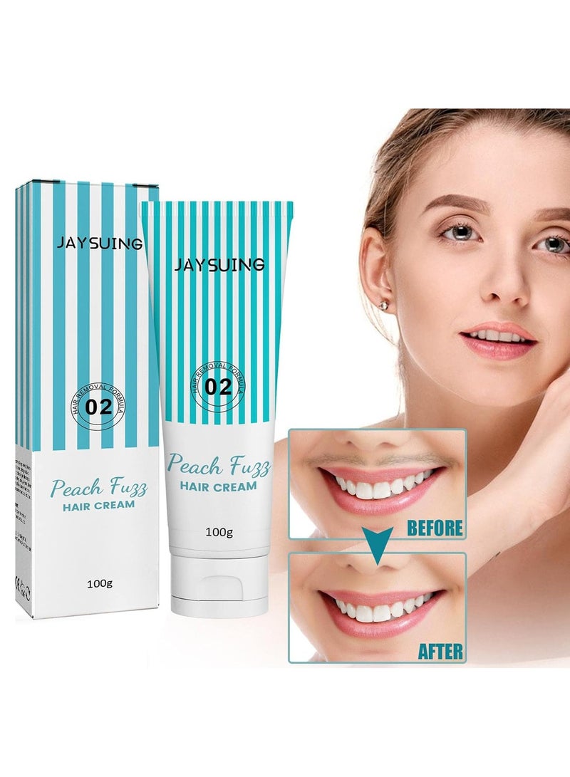 Jaysuing Lip Hair Removal Cream 100g Beard Facial Fine Finger Toe Hair Removal Hair Special Lip Hair Removal Facial Painless Gentle Moustache Hair RemovalCream - Image 2