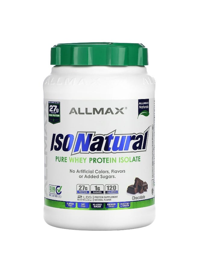 Allmax - ALLMAX, ISONatural™, Pure Whey Protein Isolate, Chocolate, 2 lbs (907 g) - Image 1