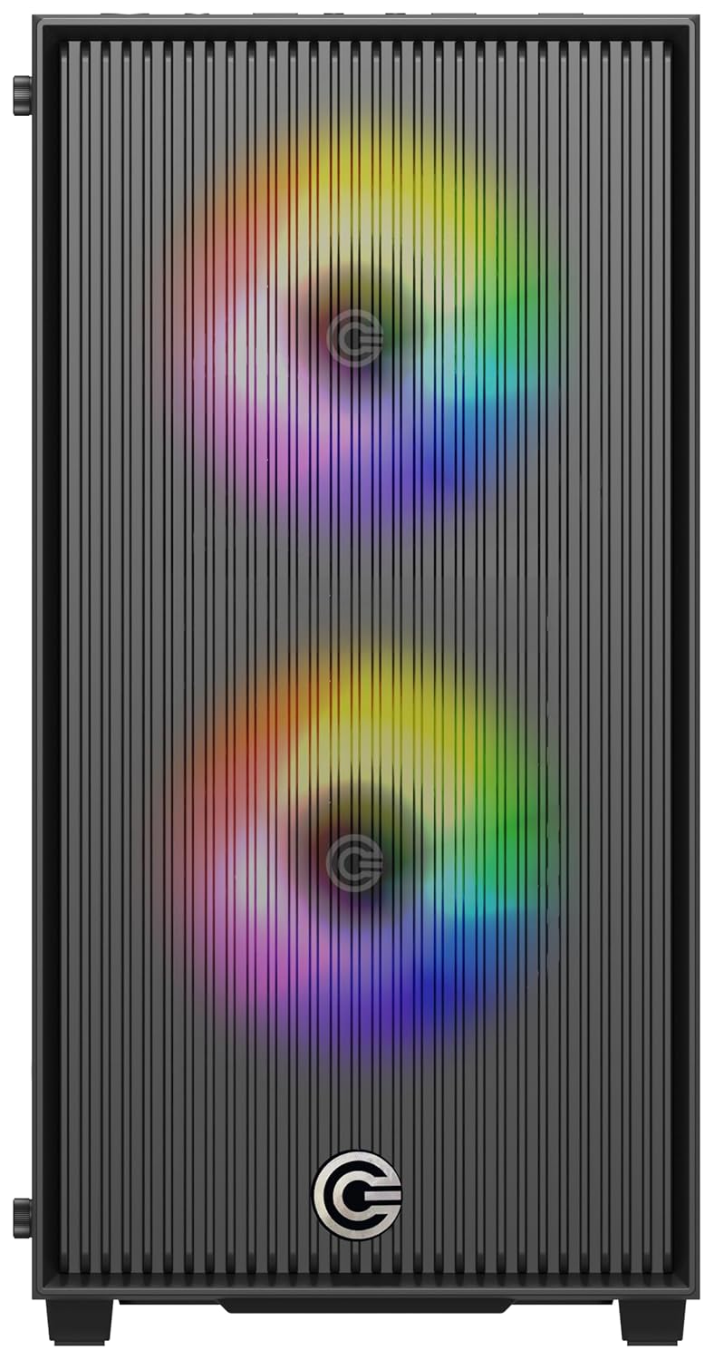 CIRCLE COMPLETE TECHNOLOGY Circle Miniator M1 Mid- Tower Computer Case | Gaming Cabinet - Black| Support M-ATX, ITX | Pre- Installed 2 x 120mm Front and 1 x 120mm Rear ARGB Mirror Fans - Image 2