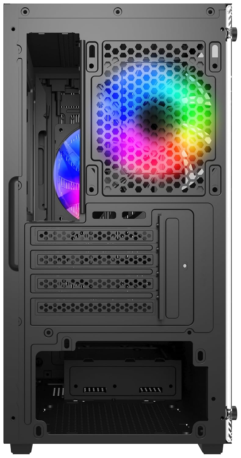 CIRCLE COMPLETE TECHNOLOGY Circle Miniator M1 Mid- Tower Computer Case | Gaming Cabinet - Black| Support M-ATX, ITX | Pre- Installed 2 x 120mm Front and 1 x 120mm Rear ARGB Mirror Fans - Image 4