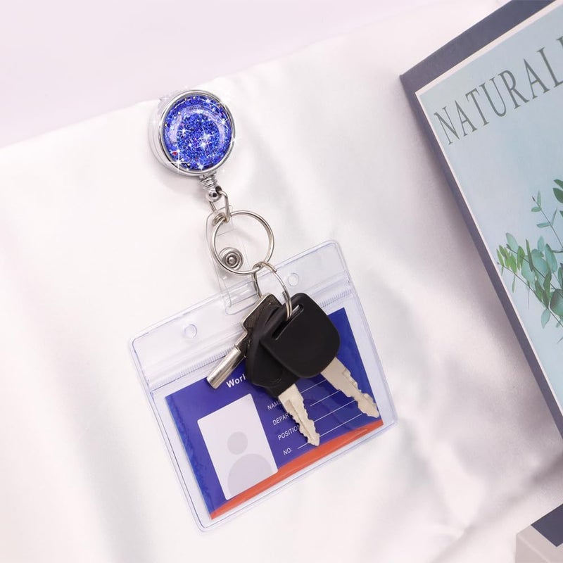 Boutilon Retractable Badge Holder, Retractable Badge Reels,Lightweight Plastic Badge Reel Card Holder with Key Ring Backing Belt Clip for Nurse,Volunteer,Teacher,Student(Frosted Powder 3pack) - Image 5
