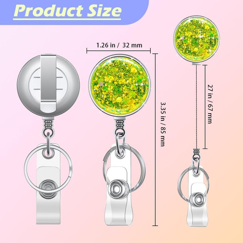 Boutilon Retractable Badge Holder, Retractable Badge Reels,Lightweight Plastic Badge Reel Card Holder with Key Ring Backing Belt Clip for Nurse,Volunteer,Teacher,Student(Frosted Powder 3pack) - Image 2