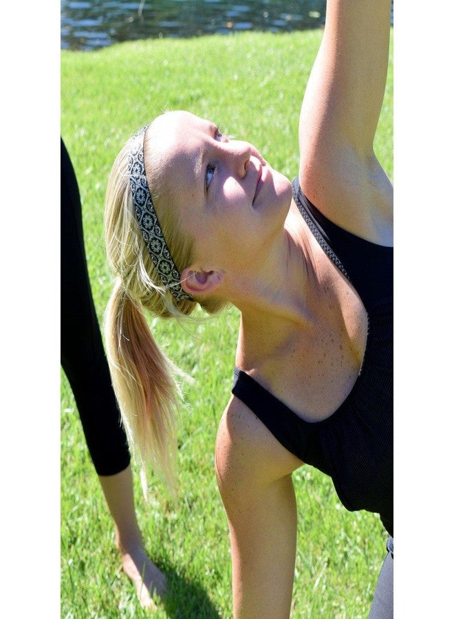 Sweaty Bands Womens Girls Headband - Non-Slip Velvet-Lined Athletic Hairband - Afterglow Black - Image 3