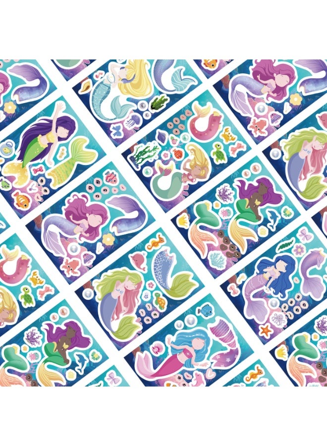 NIBEMINENT 8 Pcs Cartoon Mermaid Deco Kit Waterproof Stickers, High Definition Printing Bright Colors, Suitable for Laptop Skateboard Luggage Water Bottle Guitar DIY - Image 3