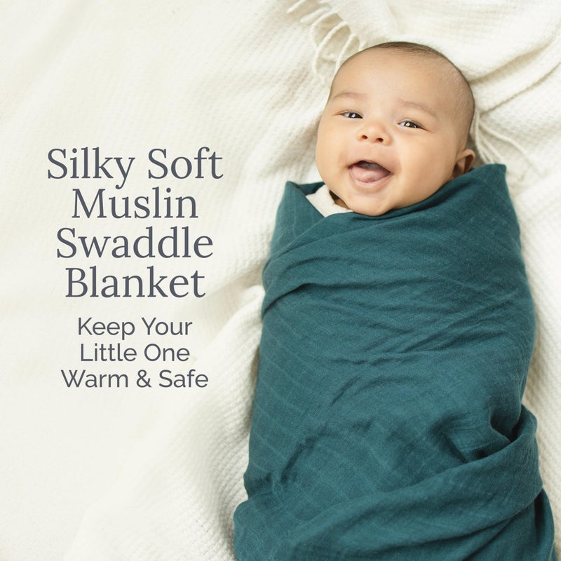 Natemia Muslin Baby Blanket - Silky Soft 6-Layer Blanket for Girls and Boys - Newborn Essentials - Large Unisex Swaddle, Multi-Use as Towel, Stroller Cover, Swaddles for Infants - 47" x 47" - Image 2