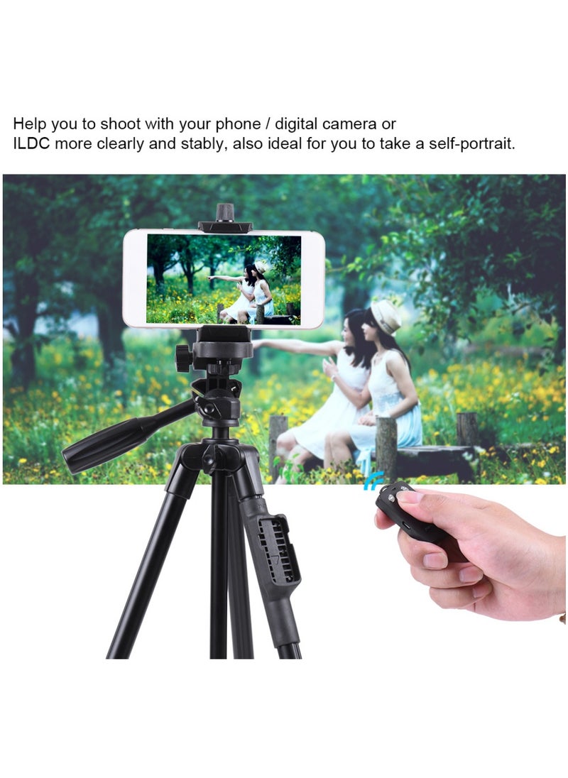 Yungteng - VCT-5208 Portable Tripod Stand With Remote Shutter Camera Tripod Stand With Wireless Remote and 2-in-1 Phone Holder For Selfie Video Recording Photo Live Stream And Vlog - Image 1