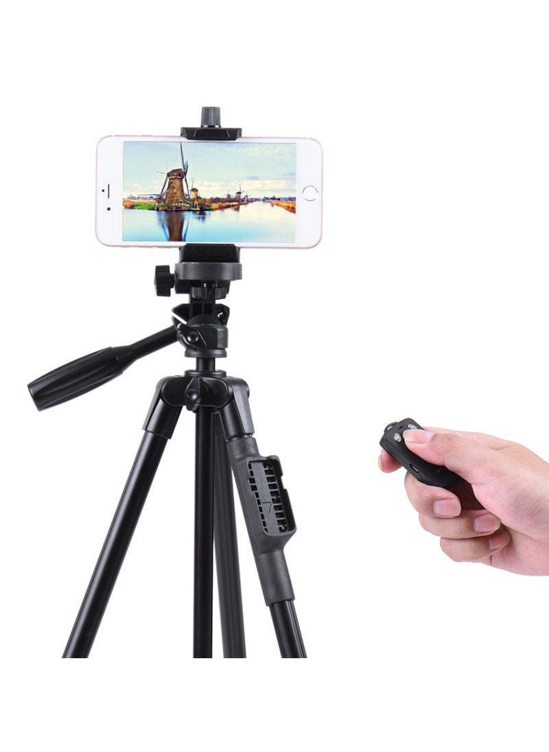 Yungteng - VCT-5208 Portable Tripod Stand With Remote Shutter Camera Tripod Stand With Wireless Remote and 2-in-1 Phone Holder For Selfie Video Recording Photo Live Stream And Vlog - Image 1