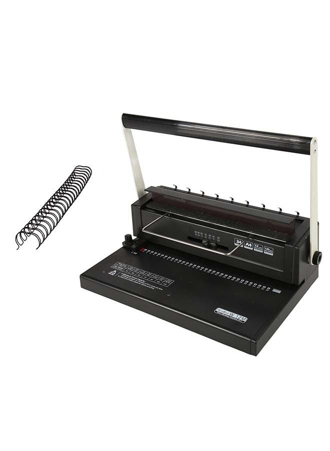 Sakulight Binding Machine 34 Hole 2 Coils Spiral Coil Binder with 12 Sheets Punching Capacity for A4 Letter Size Office Documents,Comes with a binding humbucker - Image 1