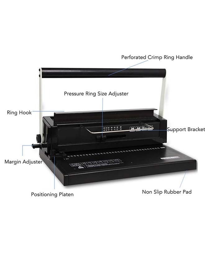 Sakulight Binding Machine 34 Hole 2 Coils Spiral Coil Binder with 12 Sheets Punching Capacity for A4 Letter Size Office Documents,Comes with a binding humbucker - Image 3