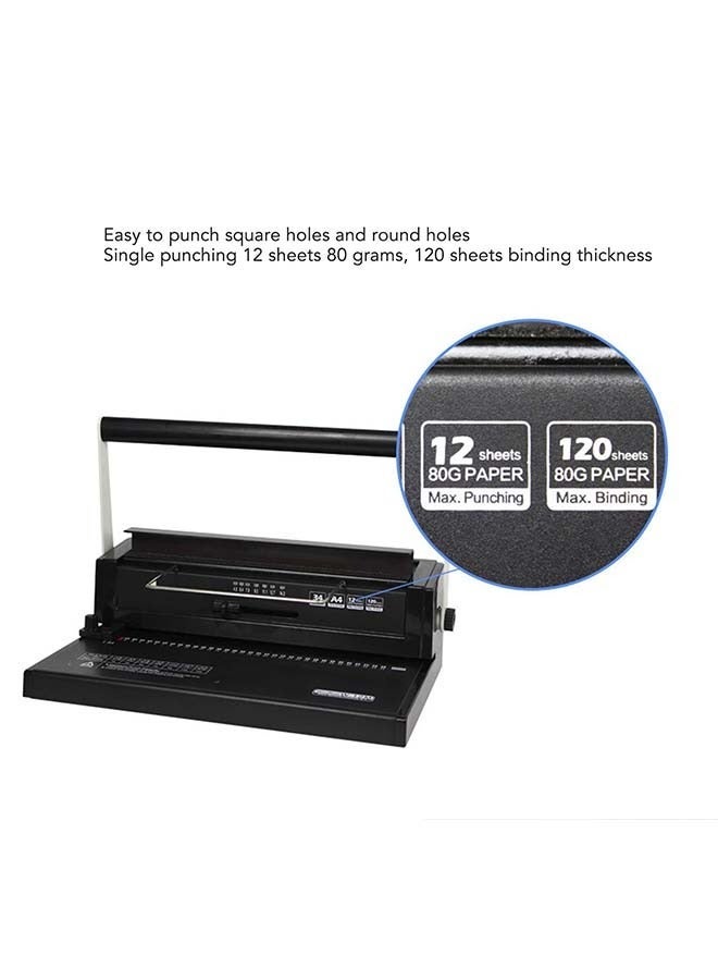 Sakulight Binding Machine 34 Hole 2 Coils Spiral Coil Binder with 12 Sheets Punching Capacity for A4 Letter Size Office Documents,Comes with a binding humbucker - Image 5