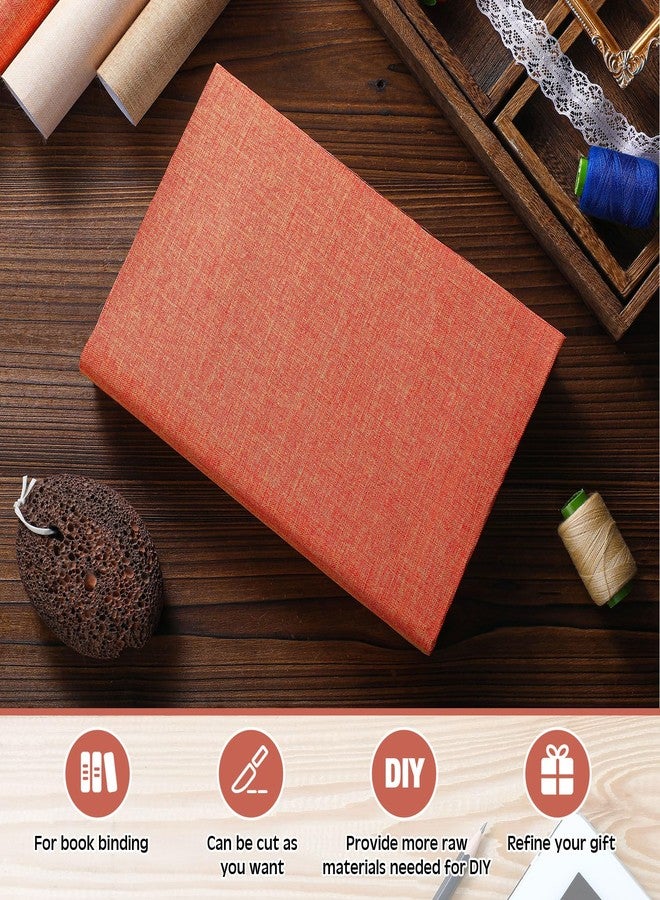 SmoothNovelty مجموعة SmoothNovelty المكونة من 4 قطع من قماش تغليف الكتب، سطح قماشي مع ظهر ورقي، غطاء قماشي لتغليف الكتب، مناسب لألبومات قصاصات الورق، لوازم الحرف اليدوية المنزلية، 4 ألوان (لون ترابي، 40 × 16 بوصة). - Image 5