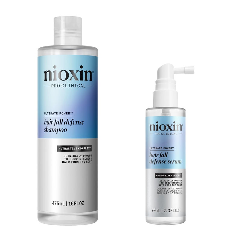 Nioxin Hair Fall Defense Shampoo | Activates Hair Follicles for Visibly Less Hair Loss | 16 Fl Oz + Nioxin Hair Fall Defense Intensive Daily Leave-In Hair Treatment | 2.3 Fl oz - Image 1