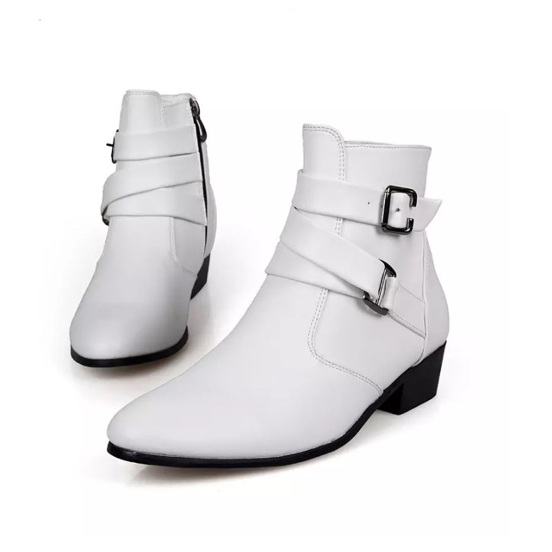 Plus Size 2021 Men'S Shoes Fashion Casual Leather Boots Fashion Men'S Martin Boots British Style Leather Shoes - Image 2