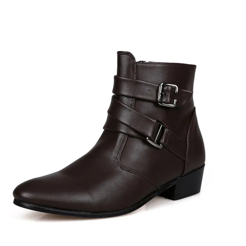 Plus Size 2021 Men'S Shoes Fashion Casual Leather Boots Fashion Men'S Martin Boots British Style Leather Shoes - Image 1