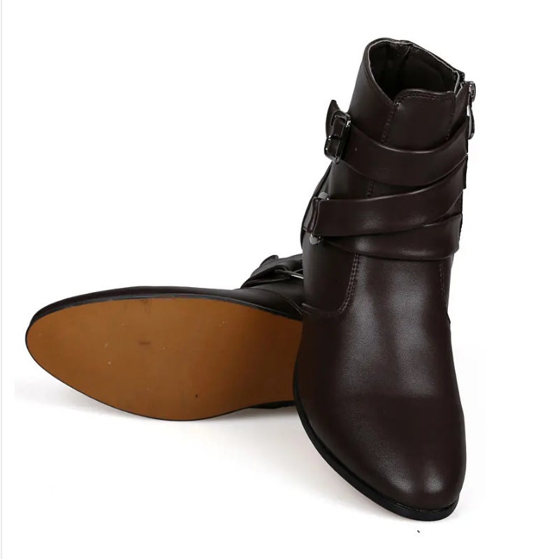 Plus Size 2021 Men'S Shoes Fashion Casual Leather Boots Fashion Men'S Martin Boots British Style Leather Shoes - Image 5