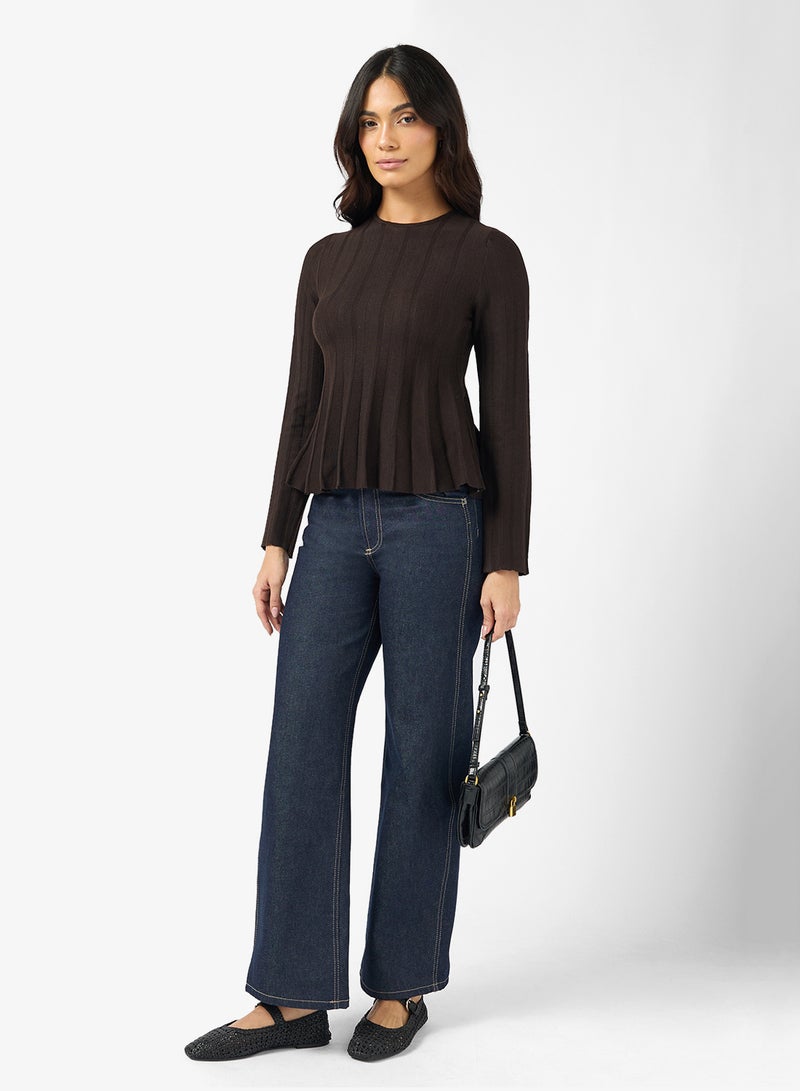 VERO MODA Vmlana Long Sleeve Crew-Neck Pullover Sweater - Image 4