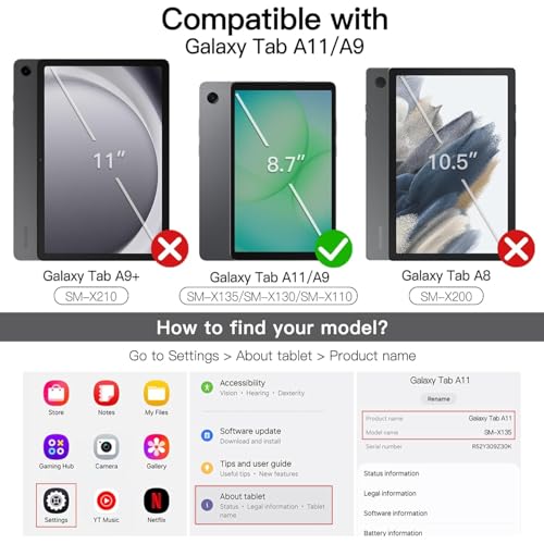 MOCA Cover for Samsung Galaxy Tab A11 8.7 inch/Tab A9 8.7 inch, Flip Stand Case with Transparent Back, Slim Magnetic Trifold Smart Cover, Shockproof Soft TPU Protective Tablet Case (Rose Gold) - Image 2