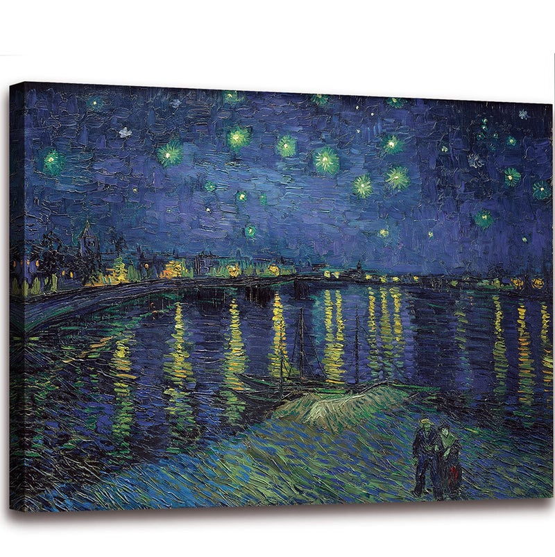 Vincent Van Gogh Canvas Wall Art  Starry Night Over The Rhone Painting Classic Artwork Picture Print for Home Decor 24x36