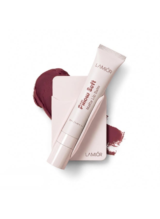LAMIOR Pillow Soft Matte Lip Balm & Snap Pout Case Combo | Velvet Matte Tinted Color | Peptide, Hyaluronic Acid & Kokum Butter | Soft-Focus Finish | Lightweight Hydrating Formula for Women (Wine Latte) - Image 1