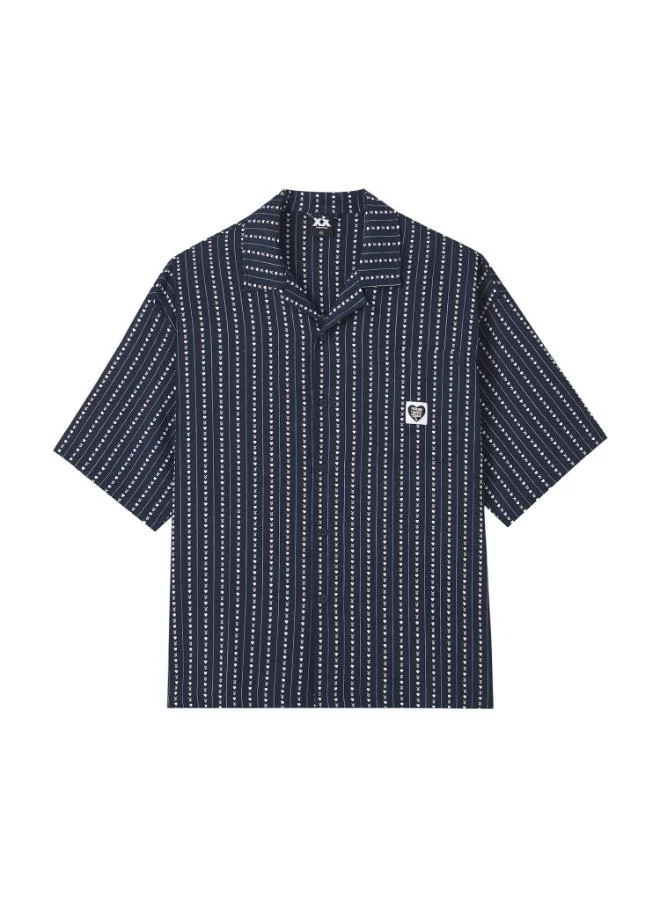 FINGERCROXX  Men Striped Linen Short Sleeve Shirt for Men | Best Price UAE
