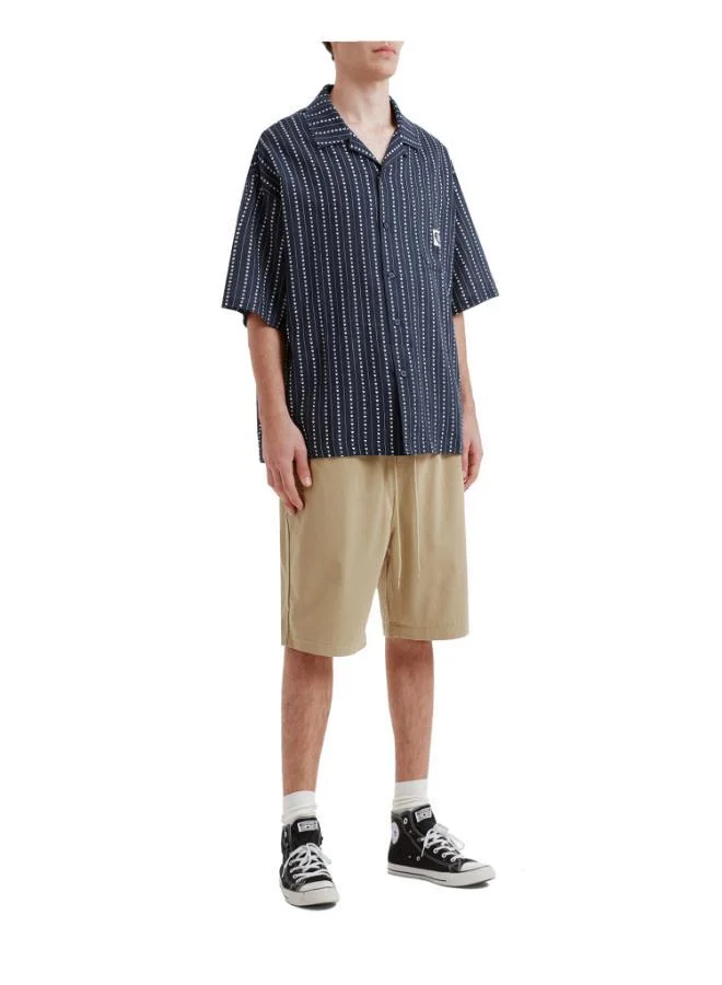 FINGERCROXX  Men Striped Linen Short Sleeve Shirt for Men | Best Price UAE