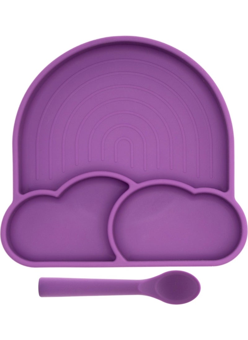 Schafer Babychefs Silicone Baby Feeding Set 2 Pieces-Purple  - Image 1