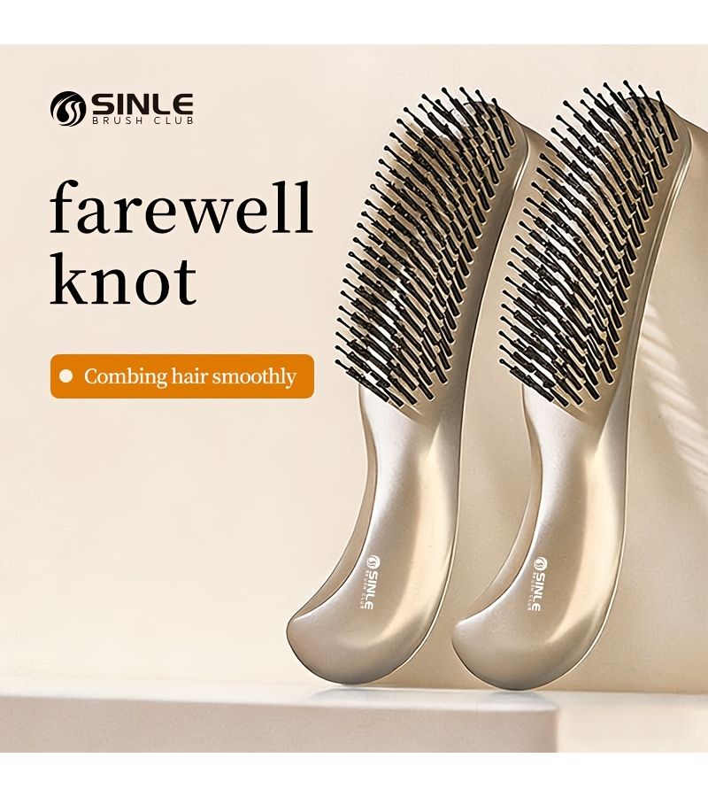 Gray Detangling Hairbrush for Wet Dry Use Portable Anti Static Volumizing Comb - Image 3