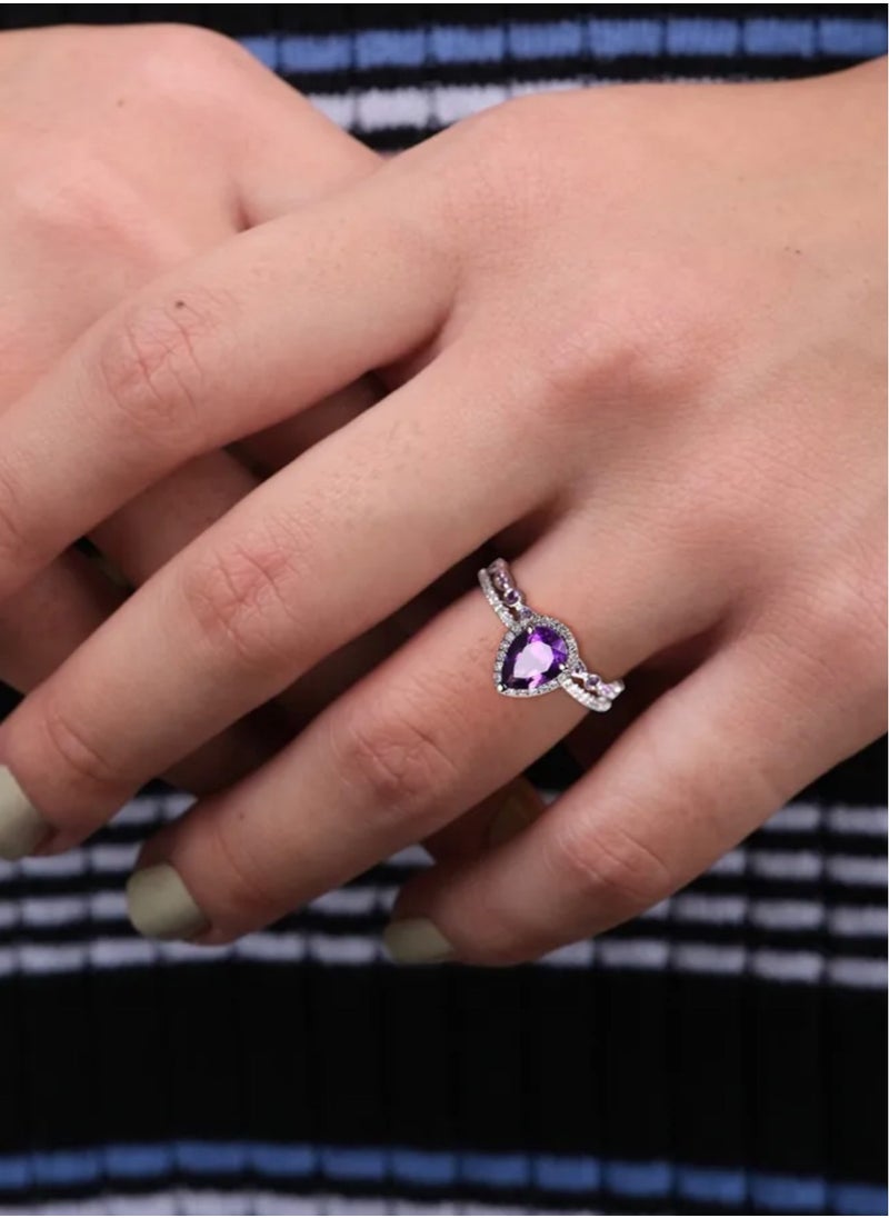 Equal - 2Pcs Of Luxury & Elegant Women's Silver Plated Ring Size 8 - Image 1