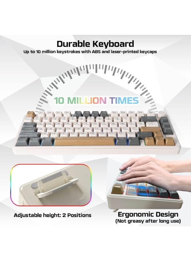 تويستيد مايندز TWISTED MINDS سلسلة إمبيريوم برو TM-MK75-WPRO لوحة مفاتيح ميمبرين سلكية مدمجة بنسبة 75% – 80 مفتاحًا، تخطيط إنجليزي/عربي، إضاءة خلفية قوس قزح، مضادة للتعليق (19 مفتاحًا)، كابل USB-C قابل للفصل - Image 4