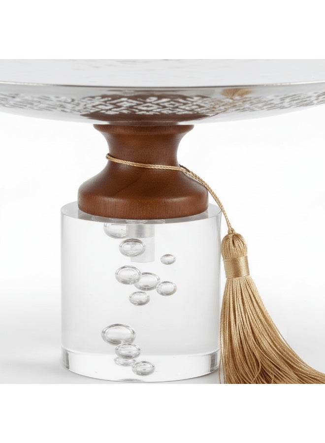 AKDC Acrylic Footed Silver & Brown Metal Candy Tray - 12 × 25 cm - Image 1