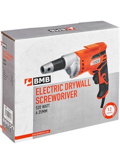 BMB Electric Drywall Screwdriver With Speed Controller 520W Adjustable High Speed Rotary Power Tool Up To 4200Rpm And 6.35Mm Bit Capacity For Drywall Installation For Home Improvement Projects  - Image 5