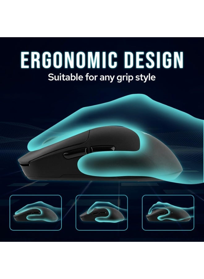 AULA فأرة الألعاب اللاسلكية SC680 سوبرلايت، ثلاثية الوضع 2.4G/BT5.0/USB-C، فأرة لاسلكية قابلة لإعادة الشحن بدقة 26000 نقطة في البوصة مع 6 أزرار قابلة للبرمجة، فأرة كمبيوتر مريحة للابتوب/الكمبيوتر الشخصي/ماك/اللوحي - Image 5