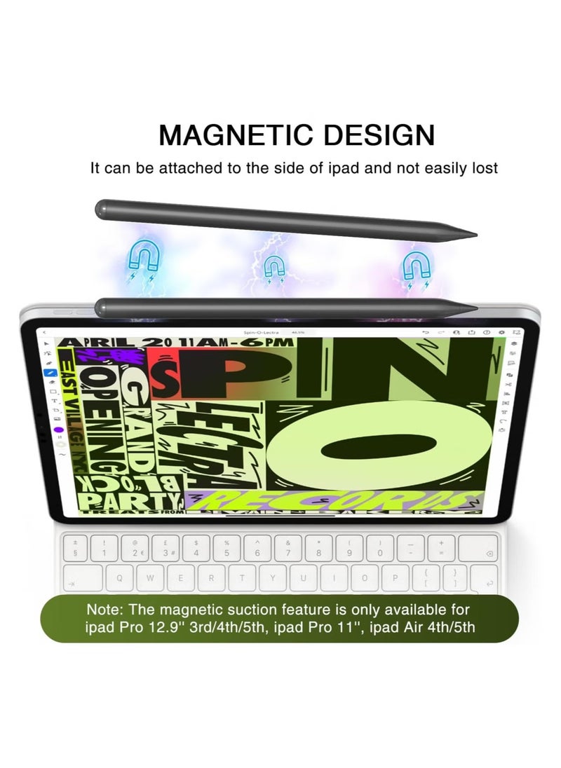 JAJEEK Pen for iPad 2018-2023 – Quick Charging Pencil 2nd Generation with Tilt & Palm Rejection, Compatible with iPad Air 3/4/5, iPad Mini 5/6, iPad 6-10 Gen, iPad Pro 11/12.9 (Black) - Image 4