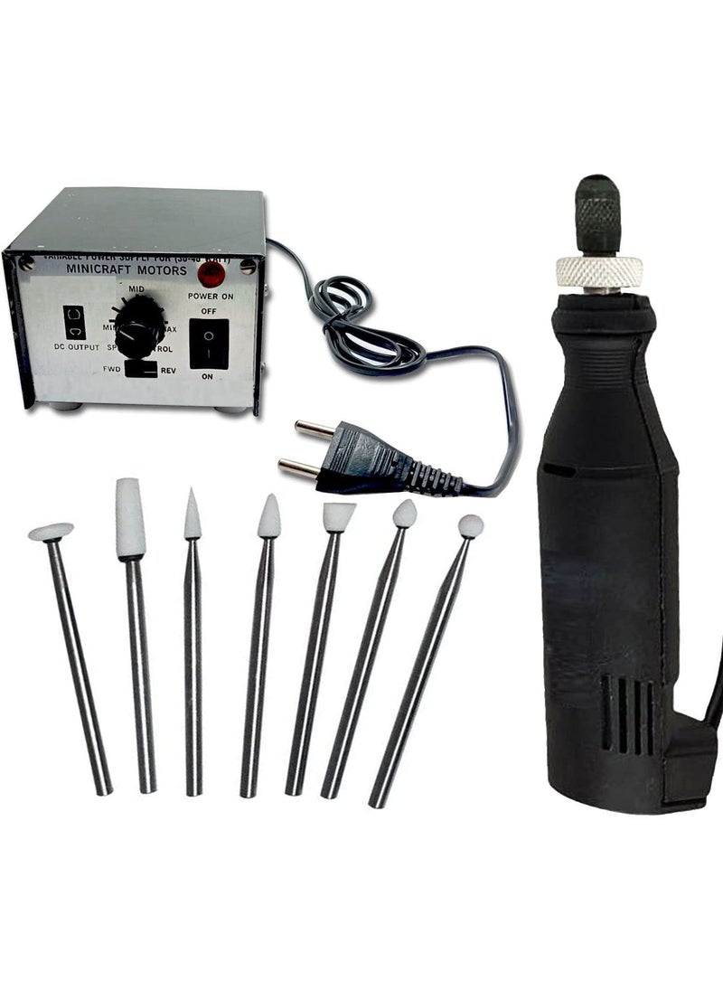 DIY Crafts DIY Crafts Random 20 Type, Stones Burrs, Tools Minicraft Machine/Mini Drill Machine With 12V Speed And Direction Control Stabilizer Elimeter Box Adjustable S (Random 20 Type, Stones Burrs)  - Image 1