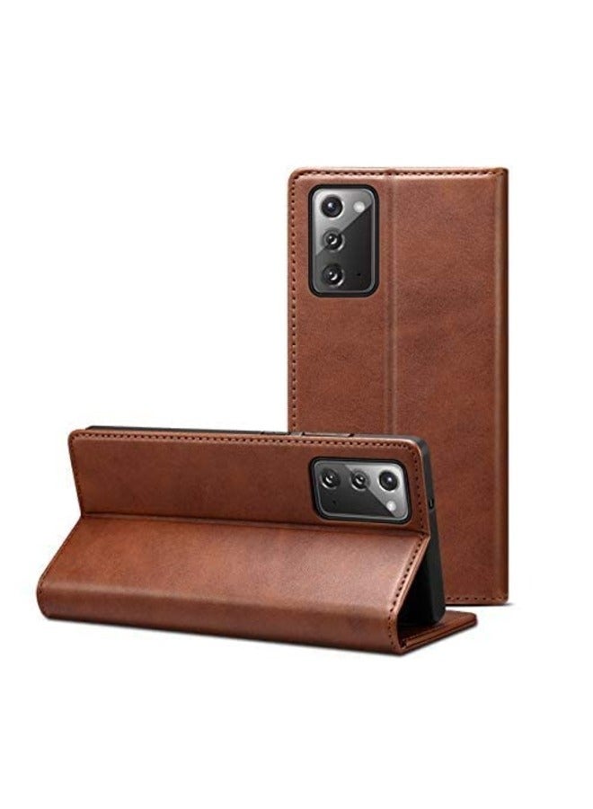 erorex Wallet Case for Samsung Galaxy Note 20 Ultra 5g Pu Leather Folio Flip Cover Card Holder Slot Kickstand Cash Pocket Book Folding Case Brown  - Image 3