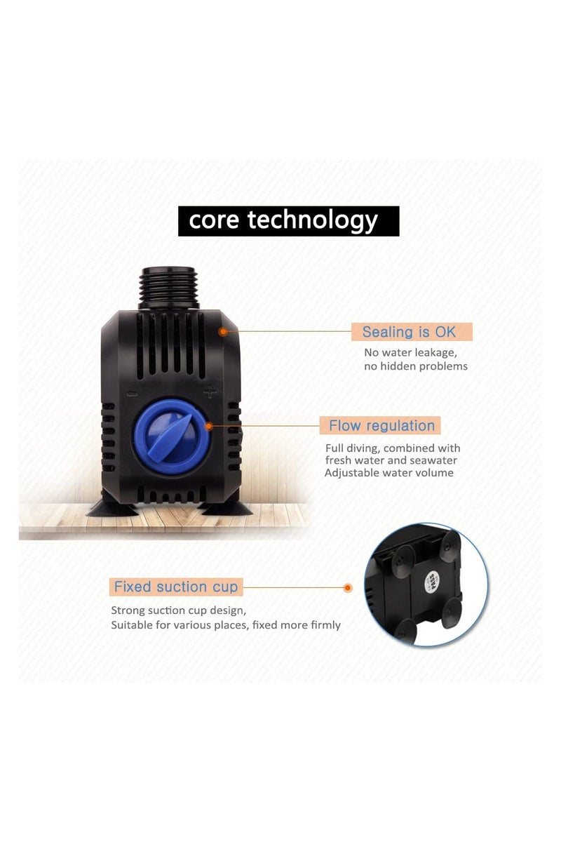 Sunsun Aquarium Submersible Pump for Fountain (HJ-600 | 8W | 600L/H | Lift - Image 2