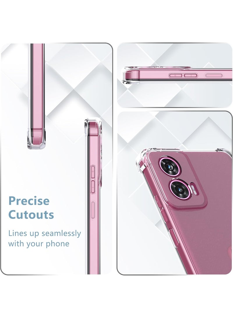 Case for Motorola Edge 50 Fusion Clear TPU Four Corners Military-Grade Protection Cover Transparent Soft - Image 2