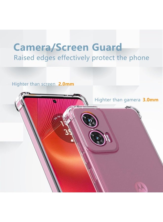 Case for Motorola Edge 50 Fusion Clear TPU Four Corners Military-Grade Protection Cover Transparent Soft - Image 3