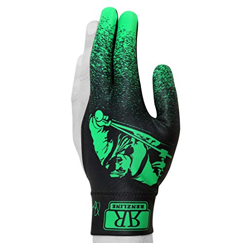 Longoni Renzline Pool CUE Glove Billiard Player - Green/Black - for Left Hand - One Size fits All - Image 2