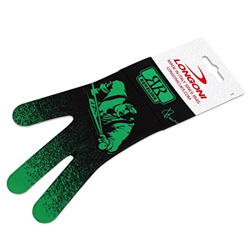 Longoni Renzline Pool CUE Glove Billiard Player - Green/Black - for Left Hand - One Size fits All - Image 5