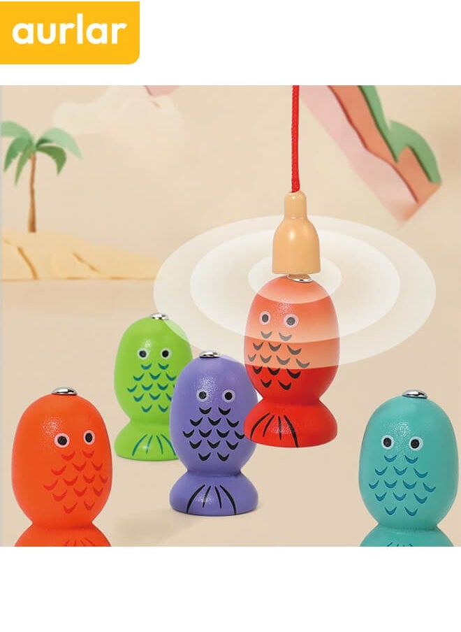 Aurlar - 3-in-1 Wooden Educational Toy – Shape & Color Sorting, Fruit Recognition, Montessori Stacking Puzzle – Interactive Learning Gift for Toddlers & Preschool Kids - Image 1