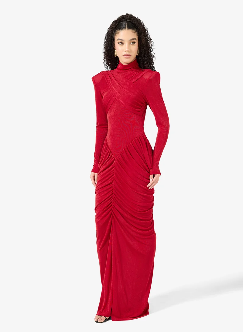 Structured Draped Bodycon Dress